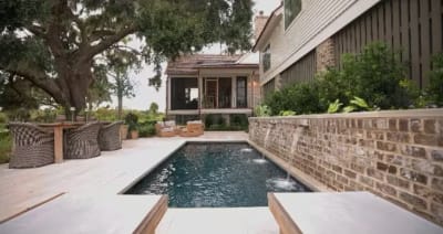 swim pool in a nice backyard